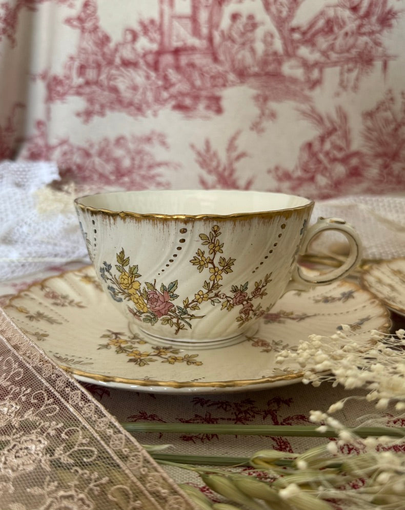 Sarreguemines Louis XV ショコラカップ＆ソーサー